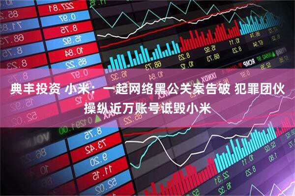 典丰投资 小米：一起网络黑公关案告破 犯罪团伙操纵近万账号诋毁小米